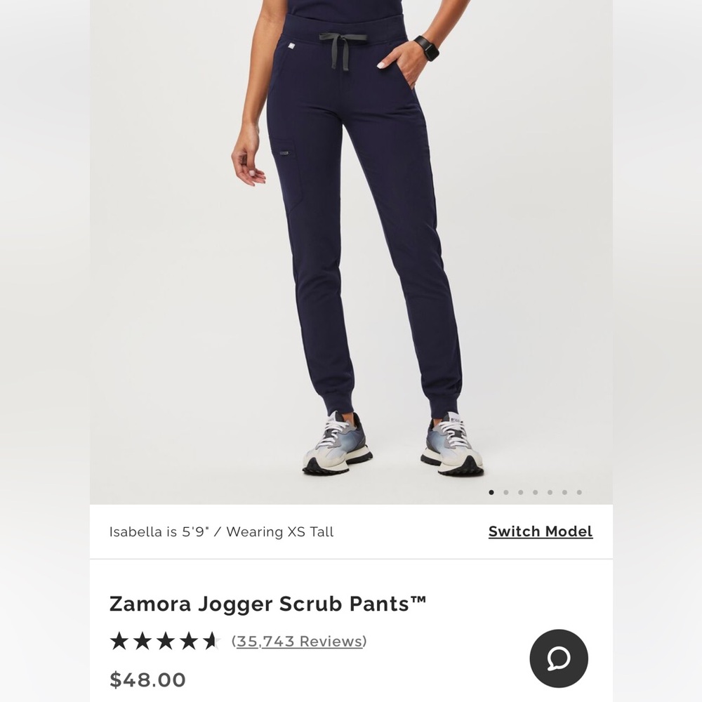 Figs Navy Blue Jogger Scrub Pants